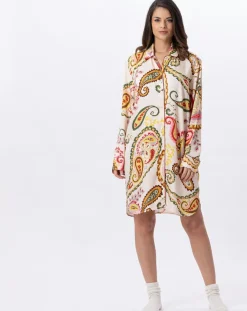 Le Chat Lingerie, Nuit|Chemise de nuit boutonnée Allegra multicolore