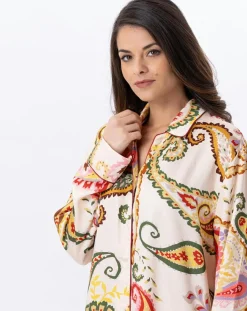 Le Chat Lingerie, Nuit|Chemise de nuit boutonnée Allegra multicolore