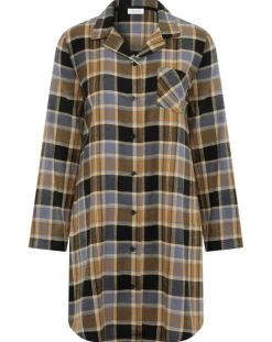 Femilet Lingerie, Nuit|Chemise de nuit Ecossais imprimée marron/noir