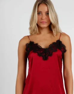 Admas Lingerie, Nuit|Chemise de nuit en dentelle rouge rubis