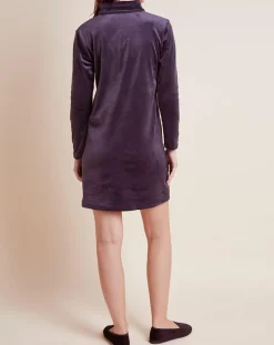 Le Chat Lingerie, Nuit|Chemise de nuit en Velours Paola marine