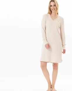 Le Chat Lingerie, Nuit|Chemise de nuit Garance doré/écru