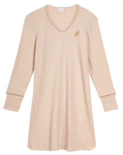 Le Chat Lingerie, Nuit|Chemise de nuit Garance doré/écru