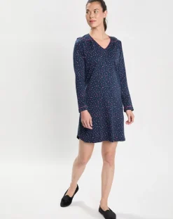 Le Chat Lingerie, Nuit|Chemise de nuit Holly bleu marine