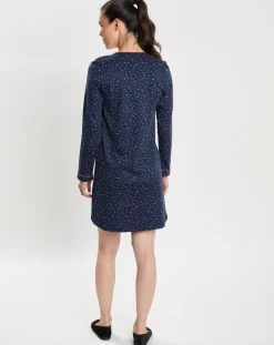 Le Chat Lingerie, Nuit|Chemise de nuit Holly bleu marine