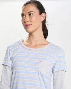 Le Chat Lingerie, Nuit|Chemise de nuit Hygge bleu ciel