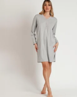 Admas Lingerie, Nuit|Chemise de nuit Pink Hearts B gris chiné