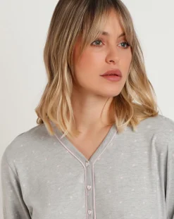 Admas Lingerie, Nuit|Chemise de nuit Pink Hearts B gris chiné