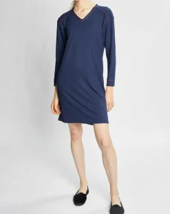 Le Chat Lingerie, Nuit|Chemise de nuit Slow bleu marine