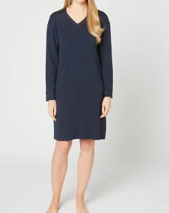 Le Chat Lingerie, Nuit|Chemise de nuit Slow bleu marine