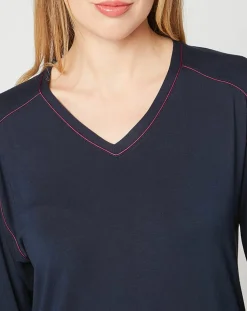 Le Chat Lingerie, Nuit|Chemise de nuit Slow bleu marine