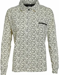 Femilet Lingerie, Nuit|Chemise de pyjama Flower imprimée beige/noir