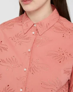 Galeries Lafayette Chemises|Chemise Ebrizia brodée ajourée bois de rose