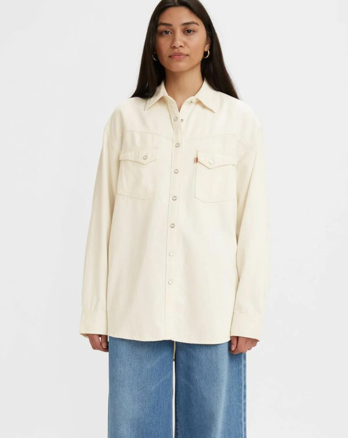 Levi's® Chemises|Chemise en Coton & Chanvre Dorsey XL oversize Western écrue