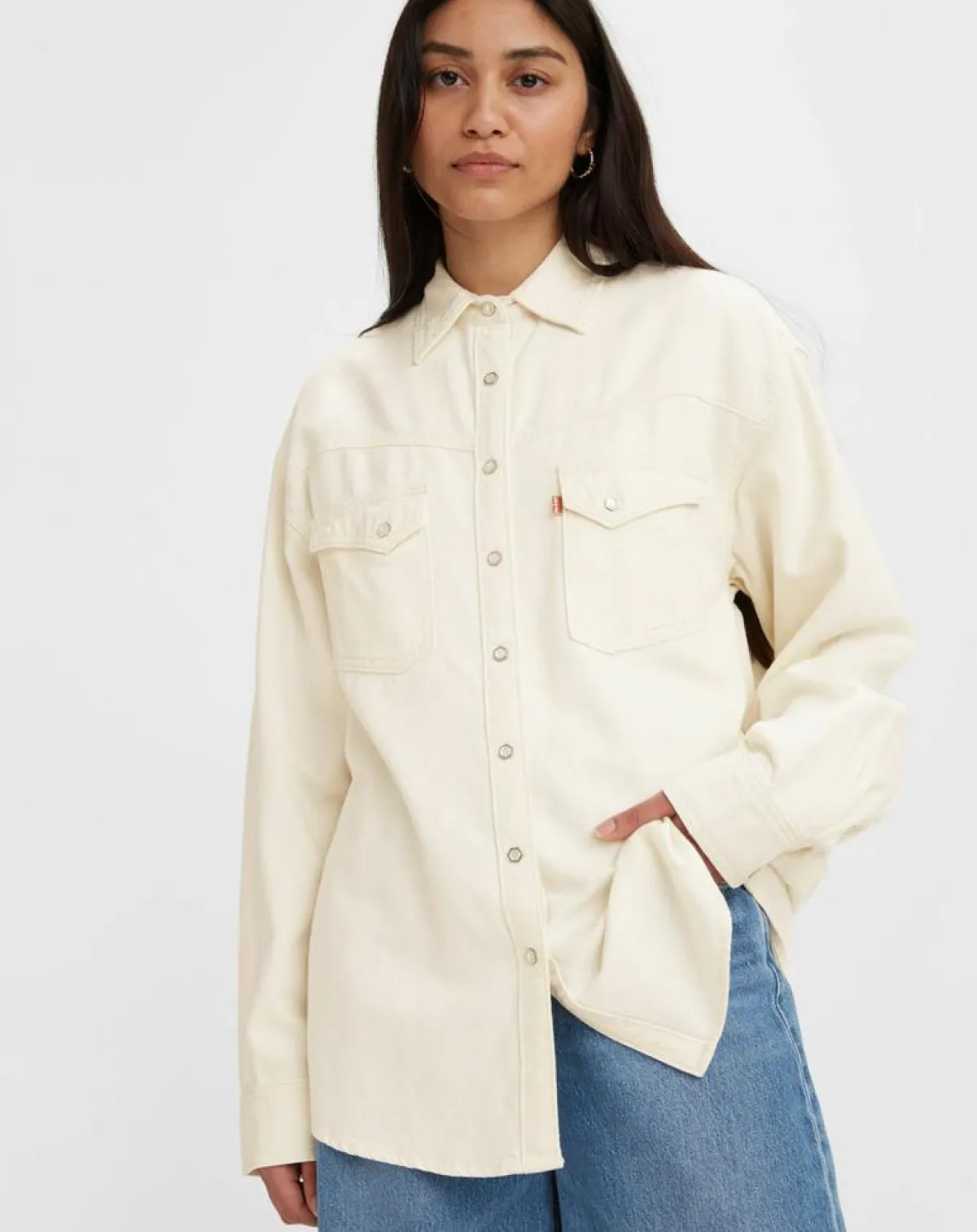 Levi's® Chemises|Chemise en Coton & Chanvre Dorsey XL oversize Western écrue