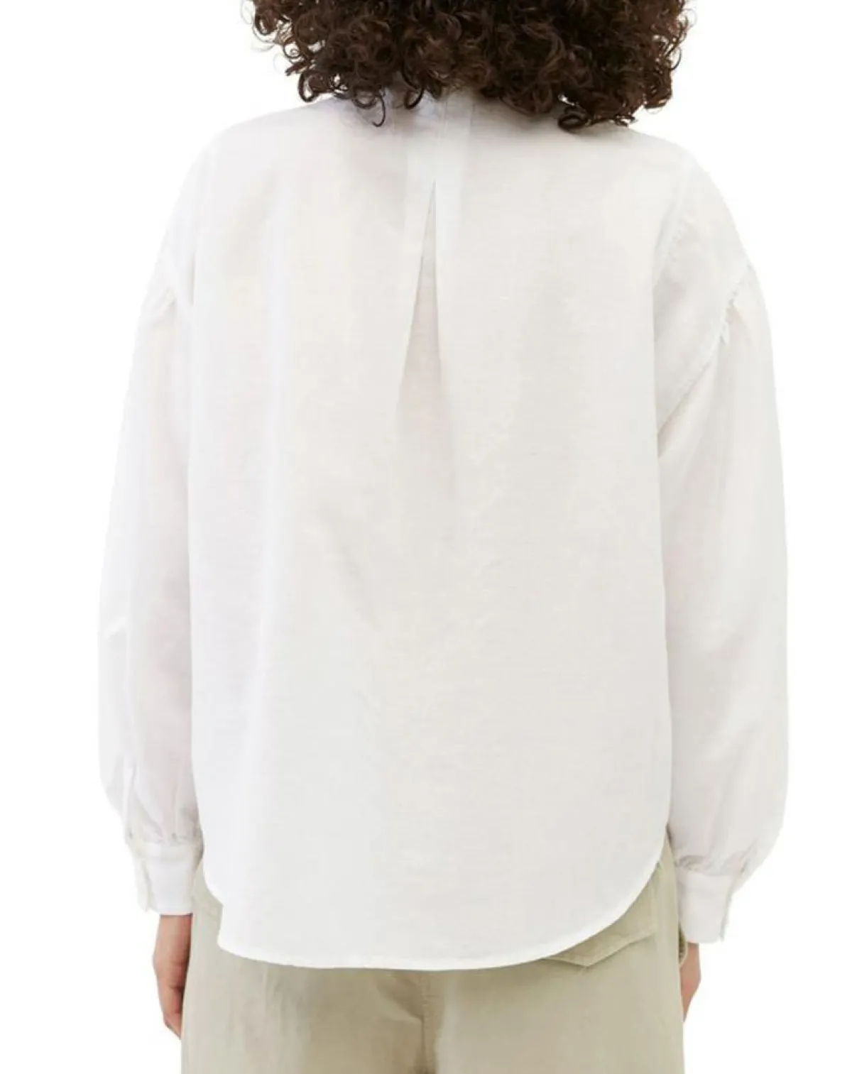 Marc O'Polo Chemises|Chemise en Coton & Lin Col Tunis blanche