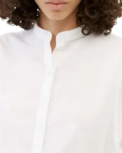 Marc O'Polo Chemises|Chemise en Coton & Lin Col Tunis blanche