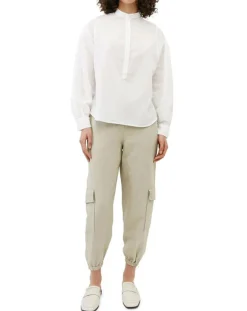 Marc O'Polo Chemises|Chemise en Coton & Lin Col Tunis blanche