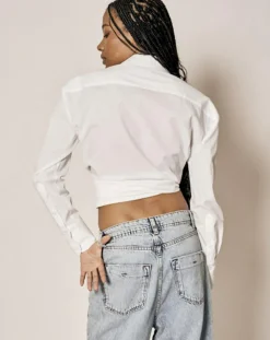 Recc Chemises|Chemise en Coton à nouer Adi blanche