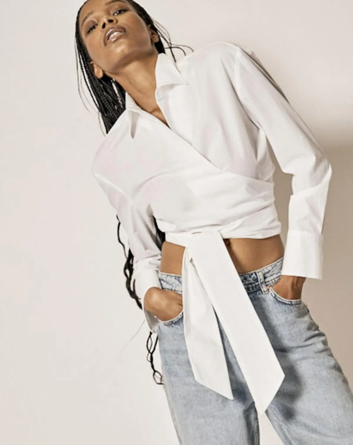 Recc Chemises|Chemise en Coton à nouer Adi blanche