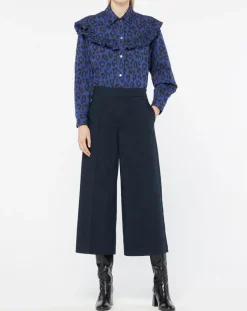 Galeries Lafayette Chemises|Chemise en Coton bio Candy imprimé léopard bleu/noir