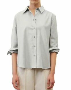 Marc O'Polo Chemises|Chemise en Flanelle manches ballons gris clair
