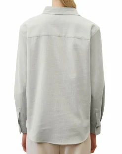Marc O'Polo Chemises|Chemise en Flanelle manches ballons gris clair