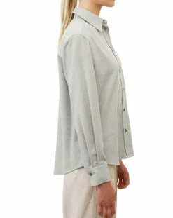 Marc O'Polo Chemises|Chemise en Flanelle manches ballons gris clair