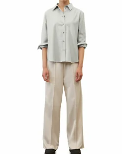 Marc O'Polo Chemises|Chemise en Flanelle manches ballons gris clair