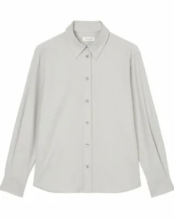 Marc O'Polo Chemises|Chemise en Flanelle manches ballons gris clair