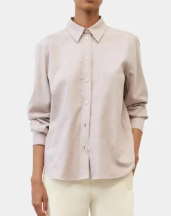 Marc O'Polo Chemises|Chemise en Flanelle manches ballons violet clair