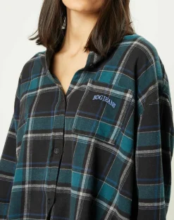 BDG by Urban Outfitters Chemises|Chemise en Flanelle Sadie à carreaux vert/marine