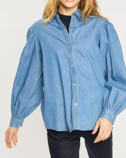 Scotch & Soda Chemises|Chemise en Jean bleue