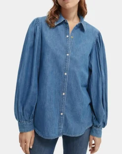 Scotch & Soda Chemises|Chemise en Jean bleue