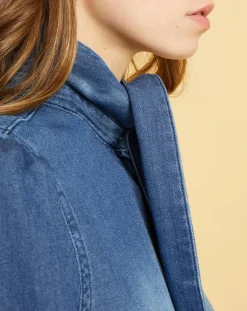 Acquaverde Chemises|Chemise en jean Blue Ella worn