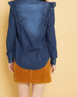 Acquaverde Chemises|Chemise en jean Blue Gilda aged wash