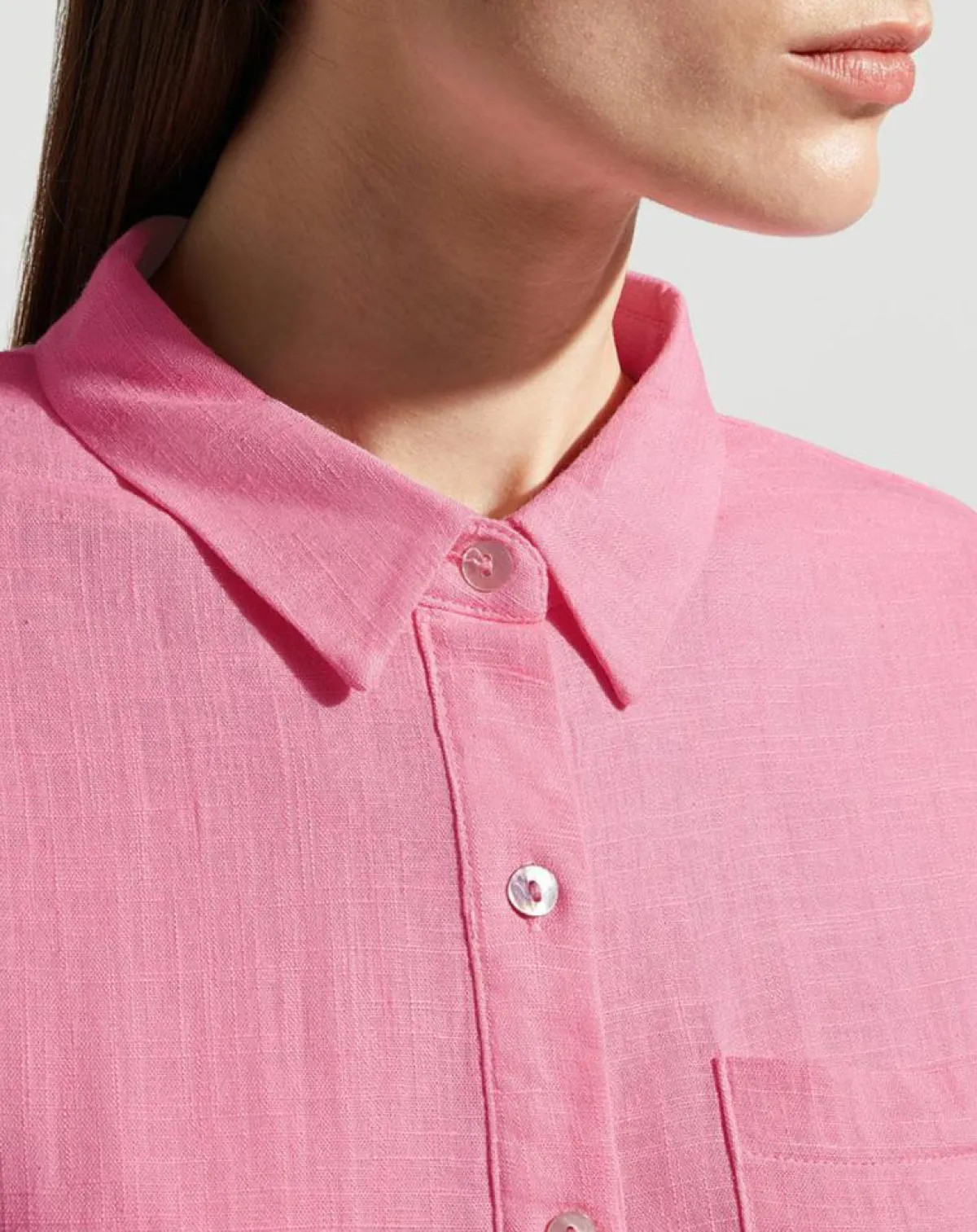 Garance Paris Chemises|Chemise en Lin mélangé Leane rose vif