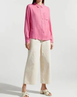 Garance Paris Chemises|Chemise en Lin mélangé Leane rose vif