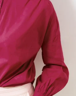 Caroll Chemises|Chemise en Popeline Clarisse groseille