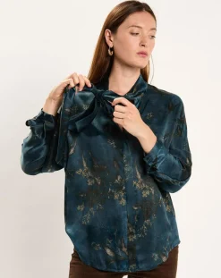 Lauren Vidal Chemises|Chemise en Soie mélangée Moon kyoto
