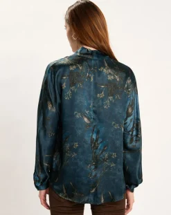 Lauren Vidal Chemises|Chemise en Soie mélangée Moon kyoto