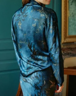 Lauren Vidal Chemises|Chemise en Soie mélangée Moon kyoto