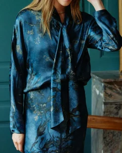 Lauren Vidal Chemises|Chemise en Soie mélangée Moon kyoto