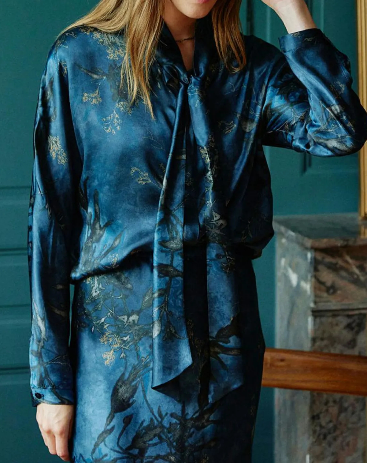 Lauren Vidal Chemises|Chemise en Soie mélangée Moon kyoto