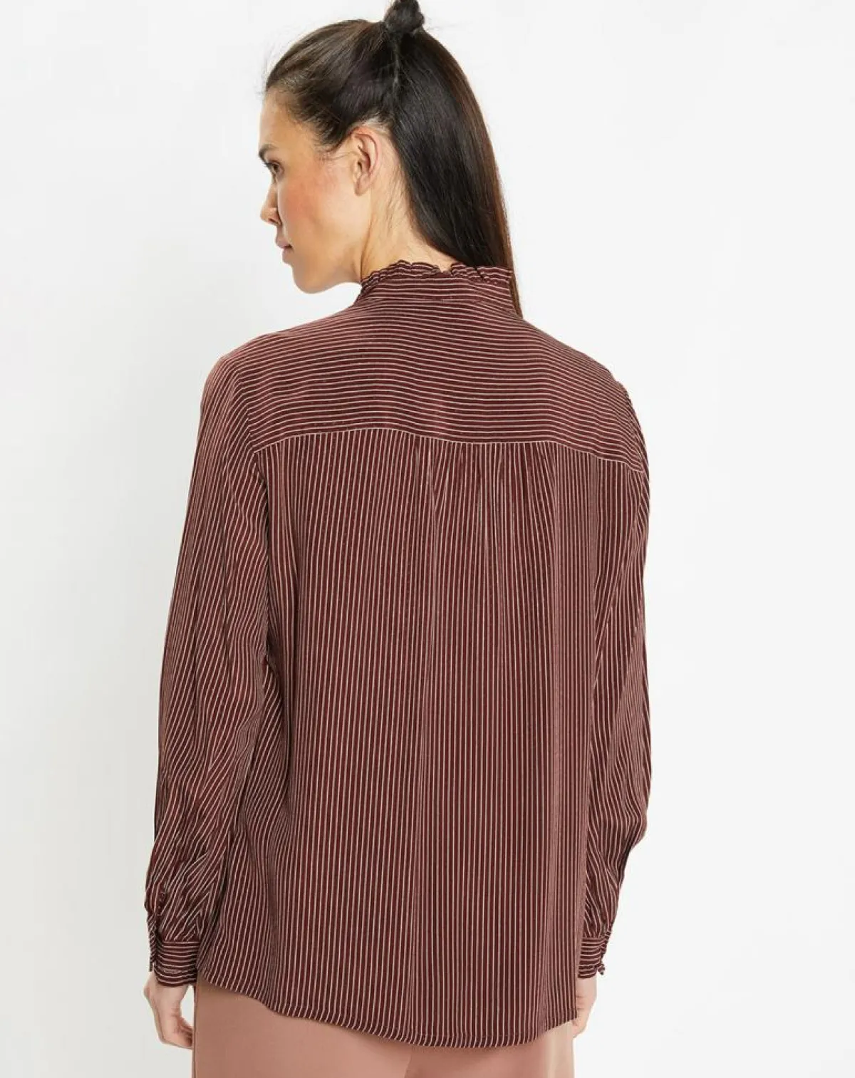 Galeries Lafayette Chemises|Chemise fluide col lavallière Gemma marron