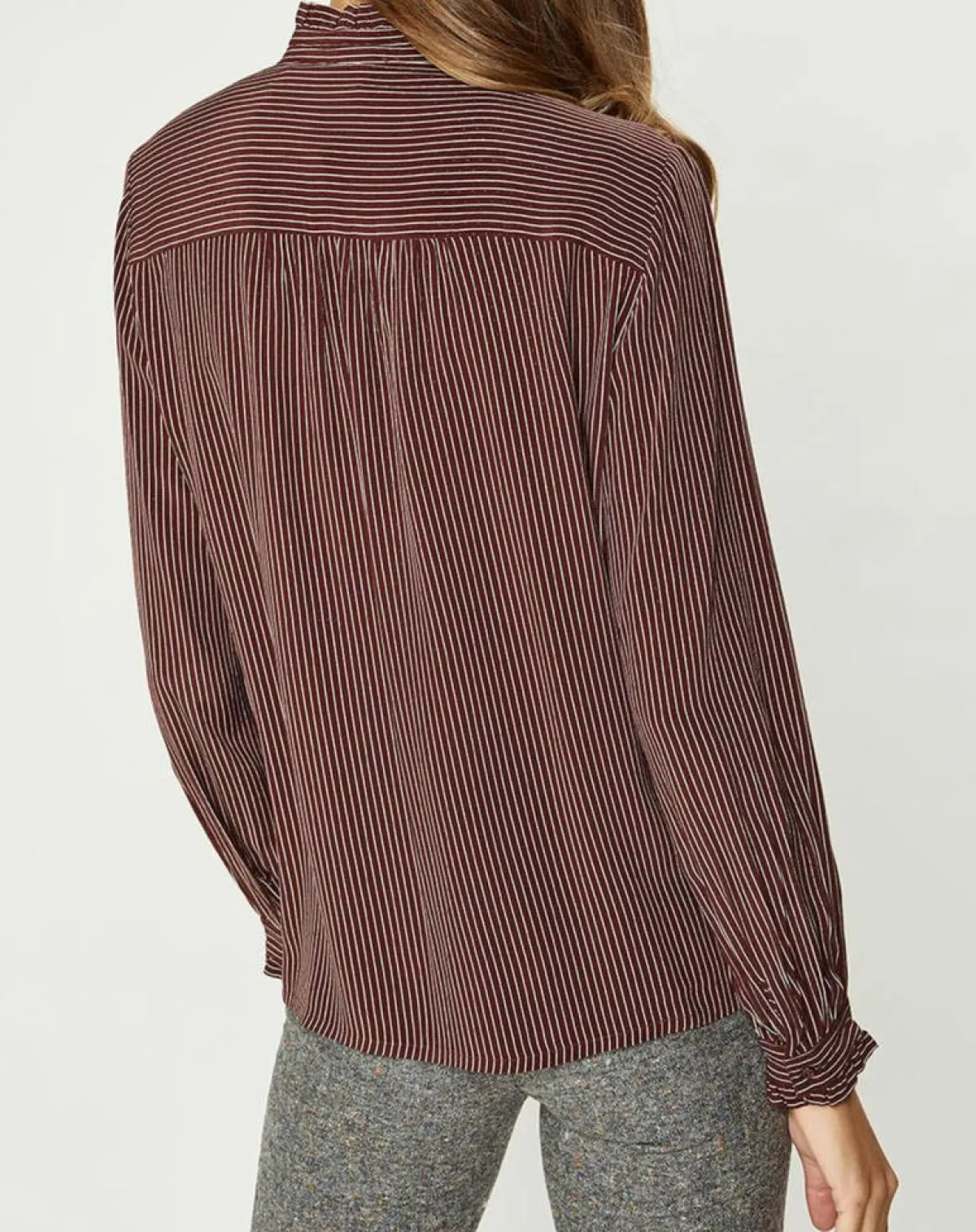 Galeries Lafayette Chemises|Chemise fluide col lavallière Gemma marron