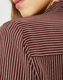 Galeries Lafayette Chemises|Chemise fluide col lavallière Gemma marron