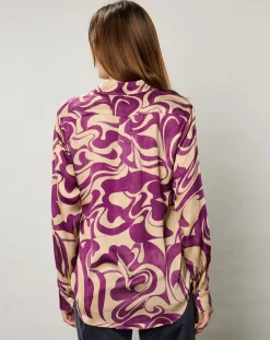 Hartford Chemises|Chemise fluide Coraz imprimée violette