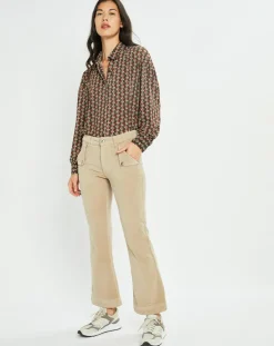 Lauren Vidal Chemises|Chemise fluide Store imprimée forest kaki/marron