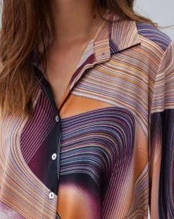 Lauren Vidal Chemises|Chemise fluide Store imprimée violette